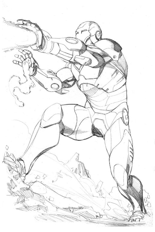 Free Fighting Sketch Iron Man F2a7