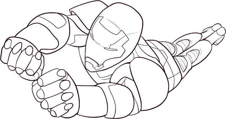 Free Flying Iron Man 40b6 Coloring Page