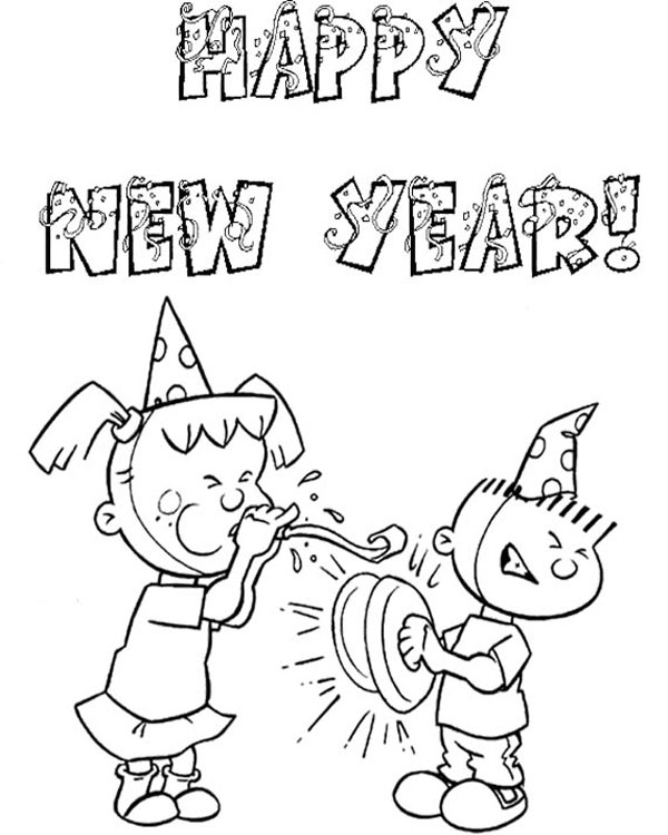 Free Happy New Year Colouring Pages For Kids Coloring Page