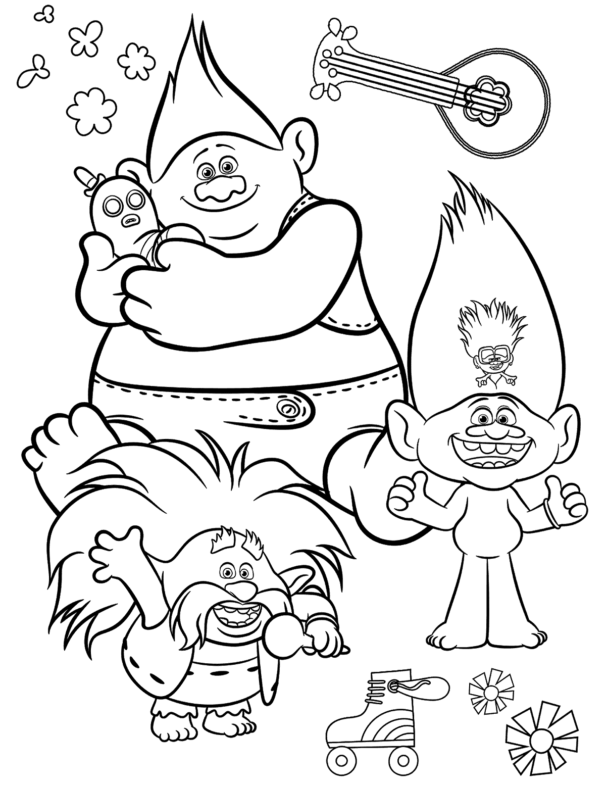Free Trolls 2 World Tour Coloring Page