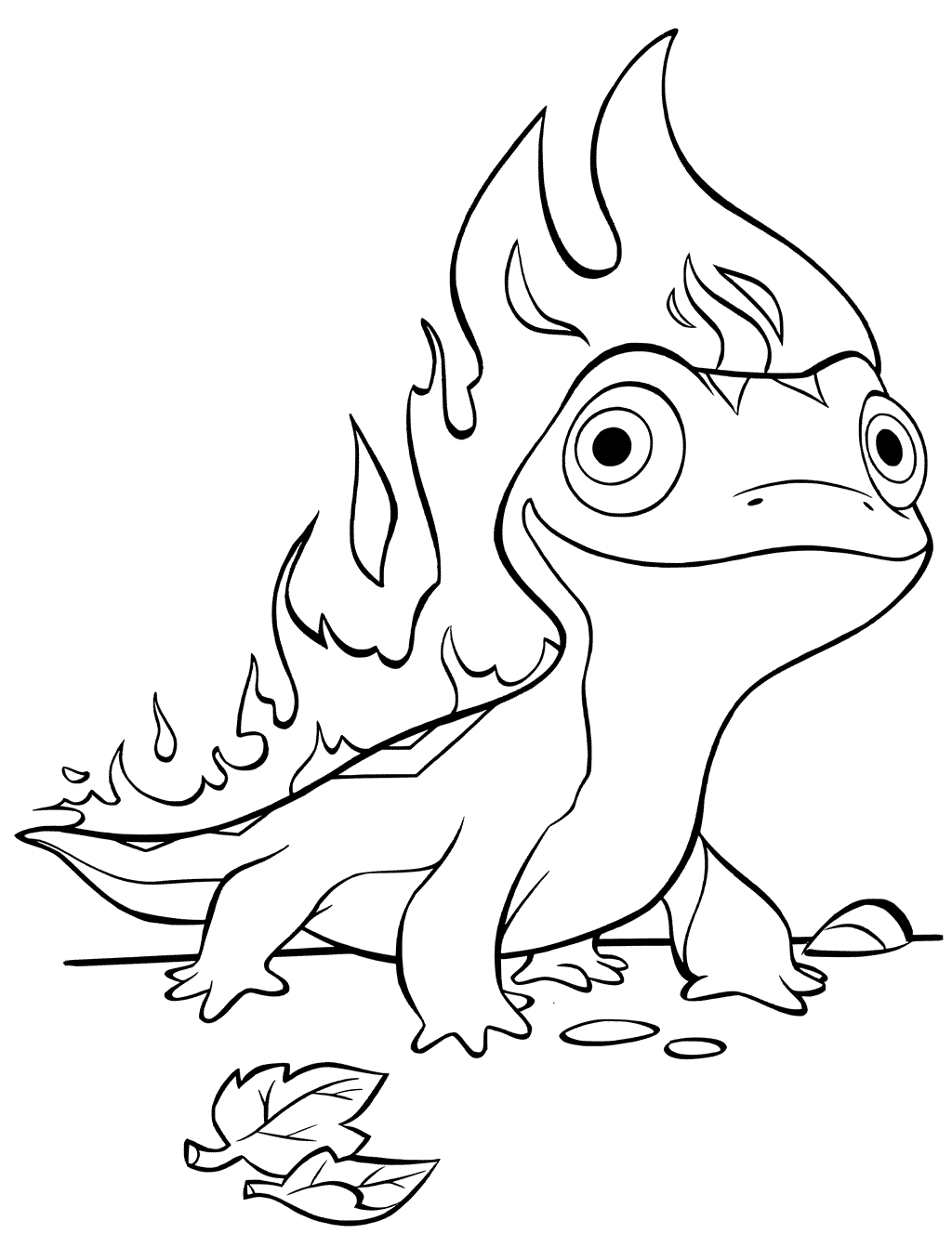 Frozen 2 Fire Salamander Bruni Coloring Page