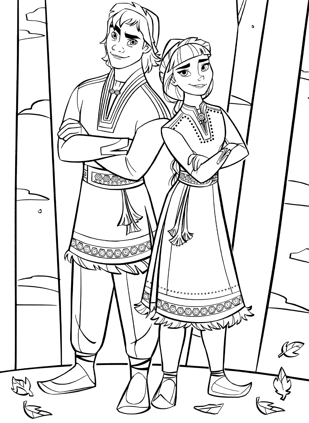 Frozen 2 New Characters Honeymaren And Ryder Coloring Page