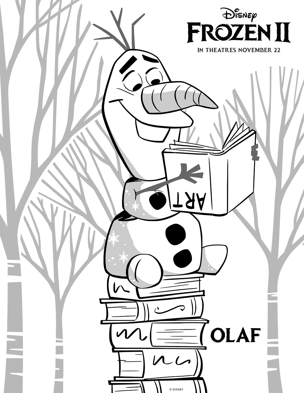 Frozen 2 Olaf Coloring Page