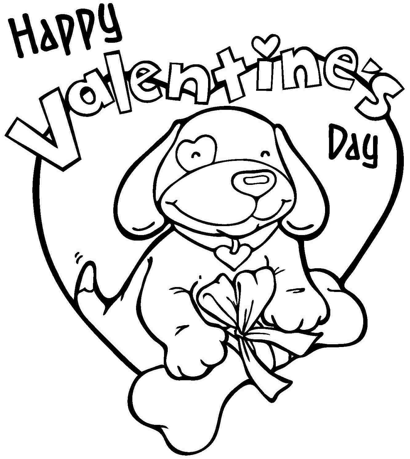 Full HD Valentine Heart Happy Valentines Day Coloring Page