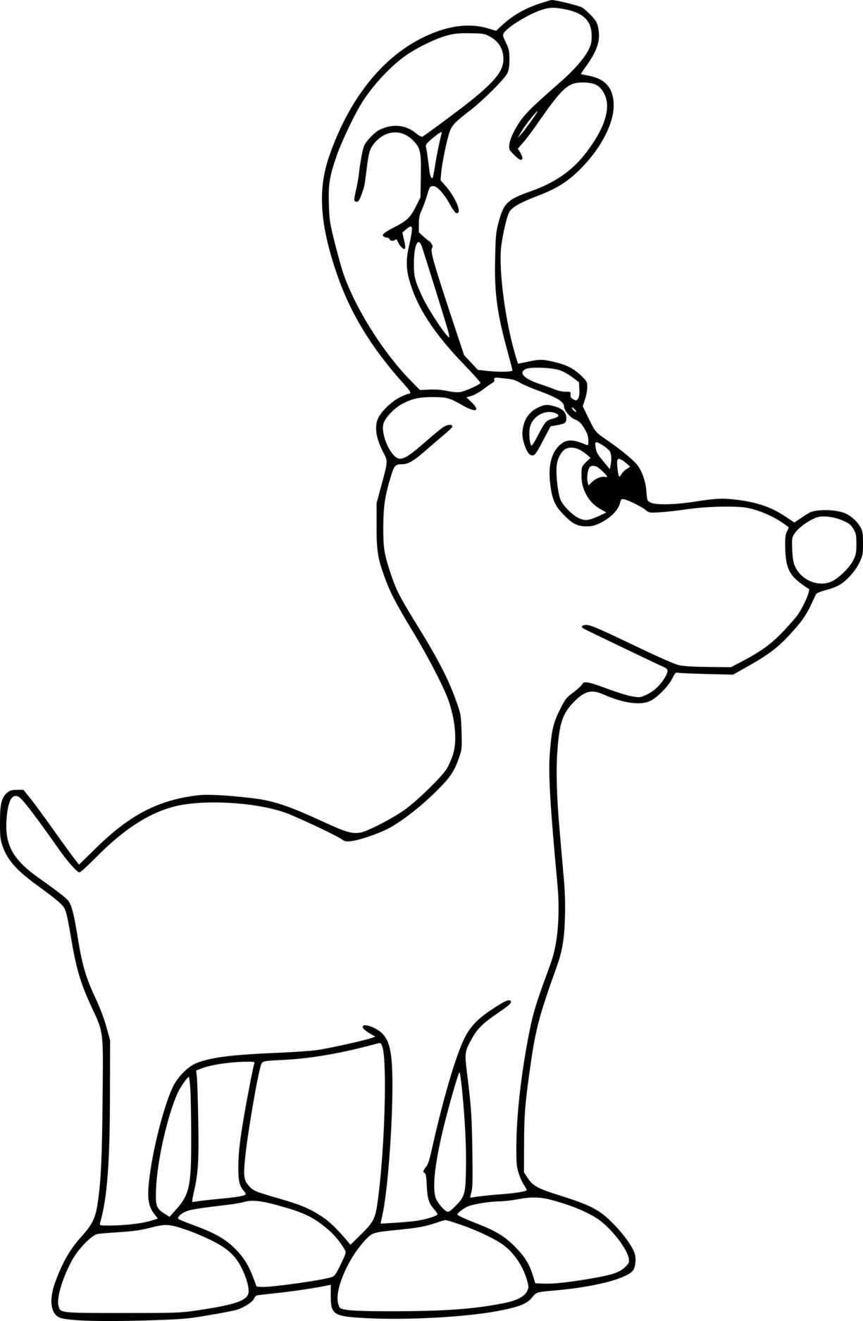 Funny Baby Deer Coloring Page