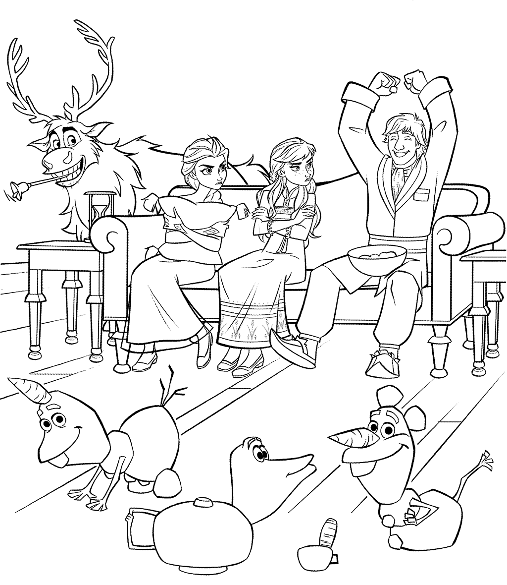 Funny Frozen 2 Coloring Page