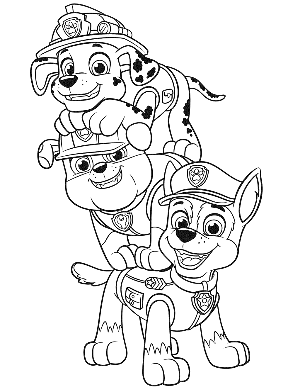 Funny Paw Patrol Pups Page For Kids Coloring Page