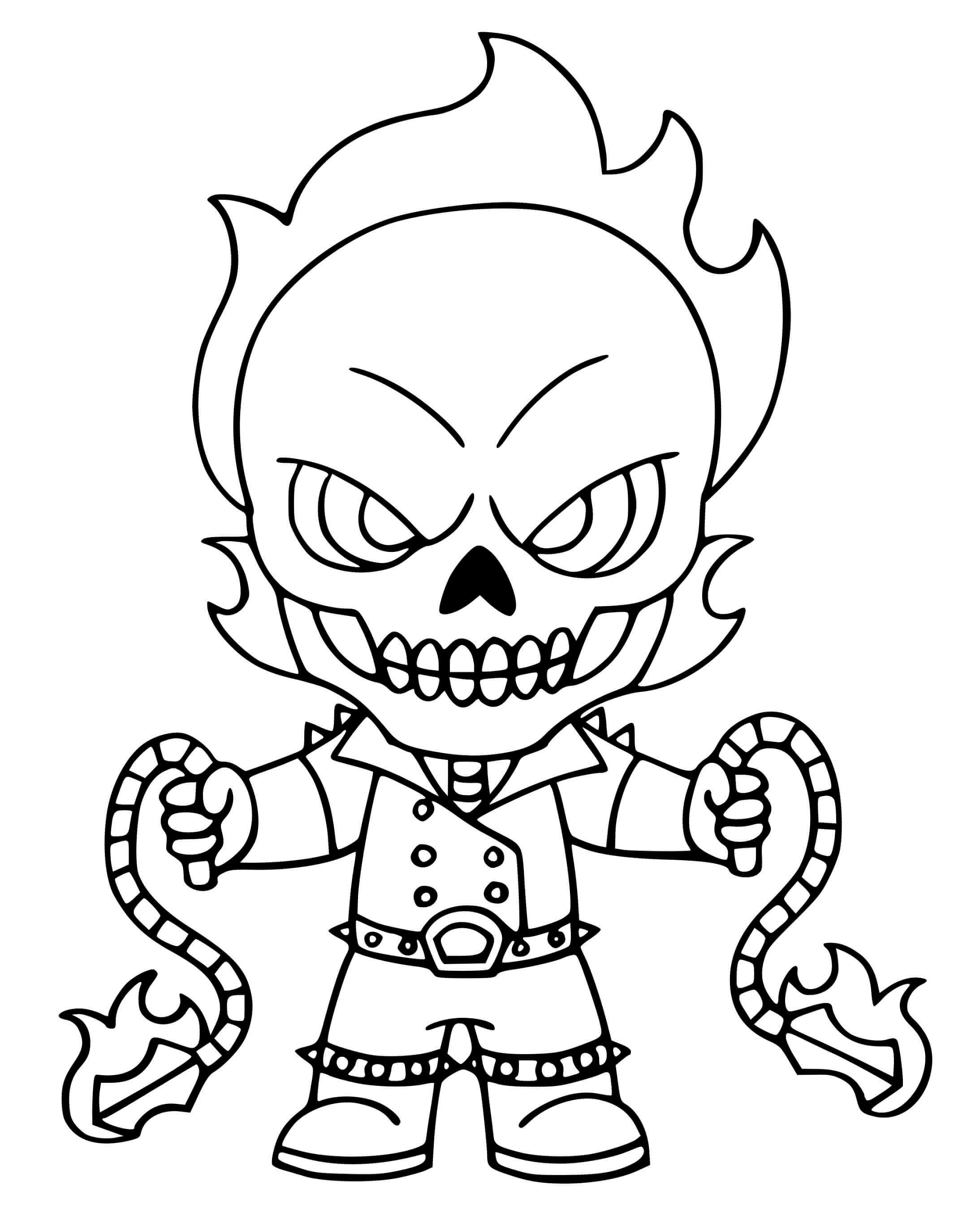 Ghostrider Skin From Fortnite Coloring Page