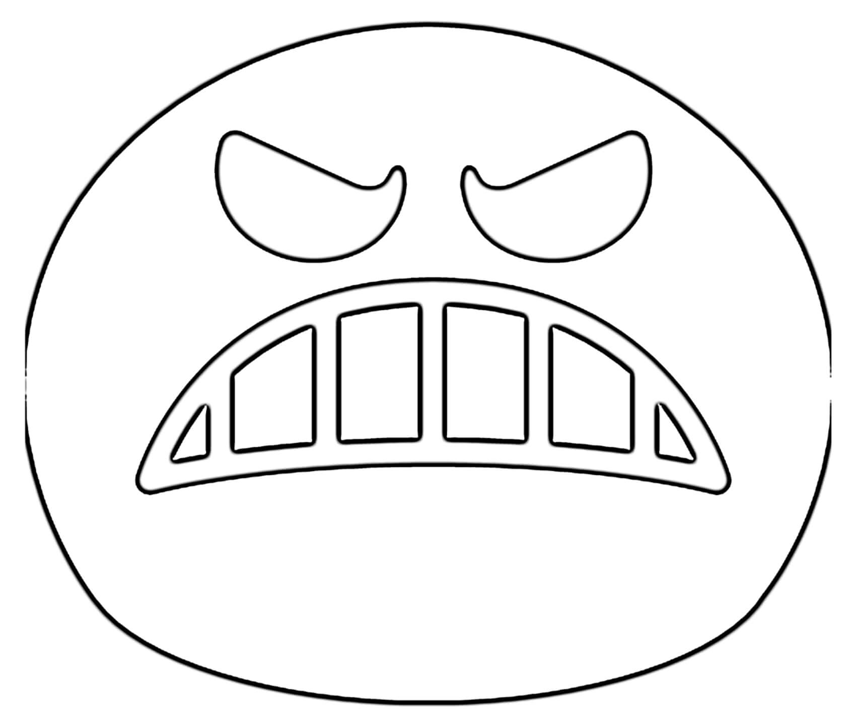 Google Emoji Angry Face Coloring Page