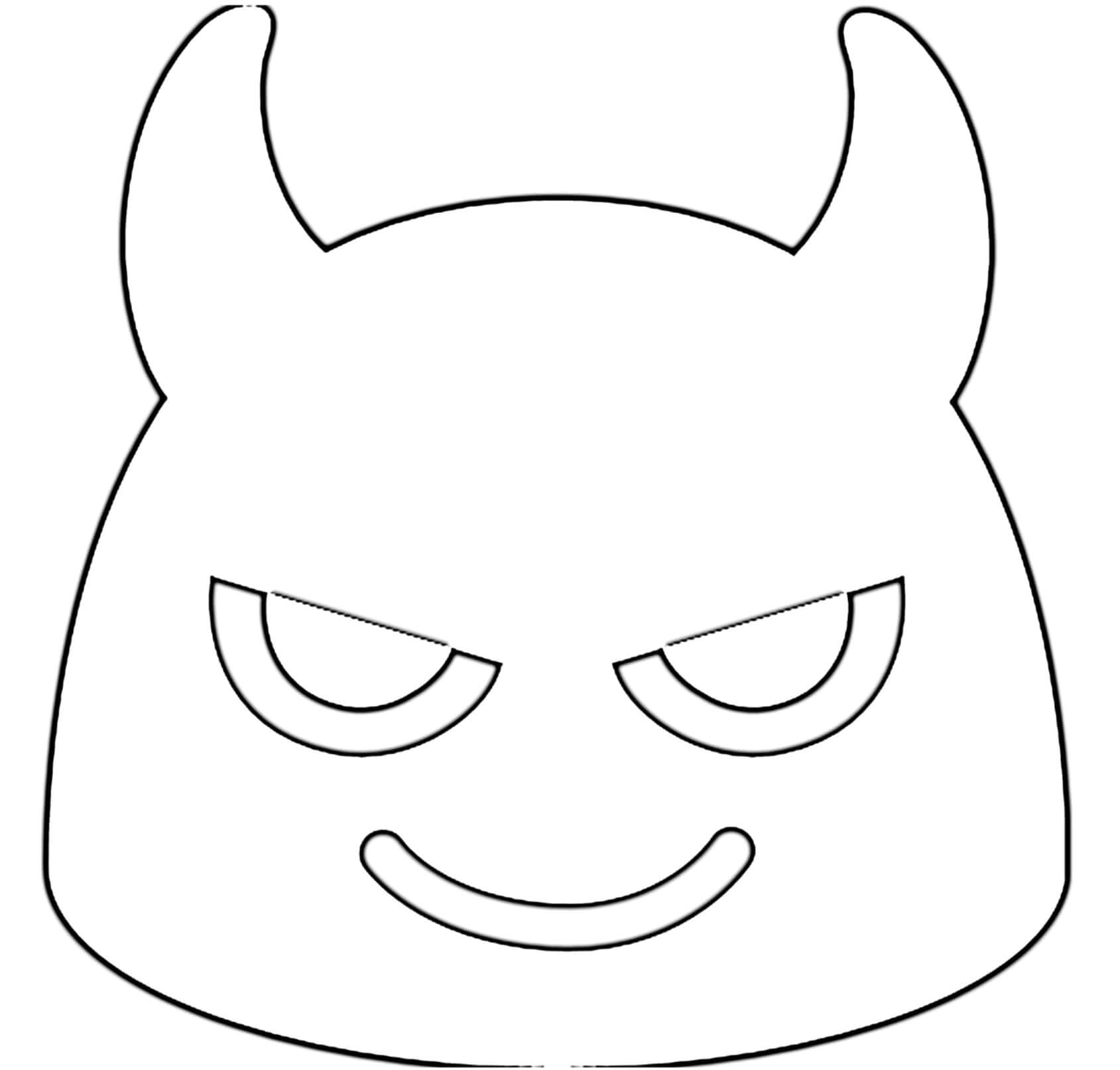 Google Emoji Devil Coloring Page