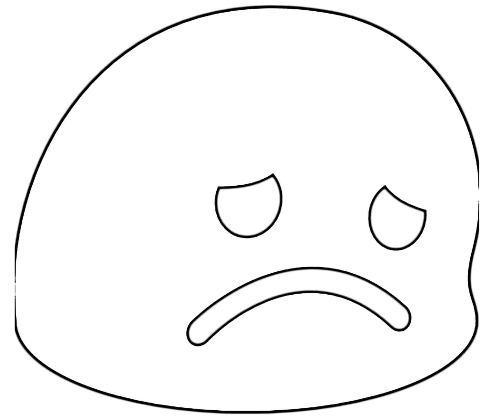 Google Emoji Disappointed Coloring Page
