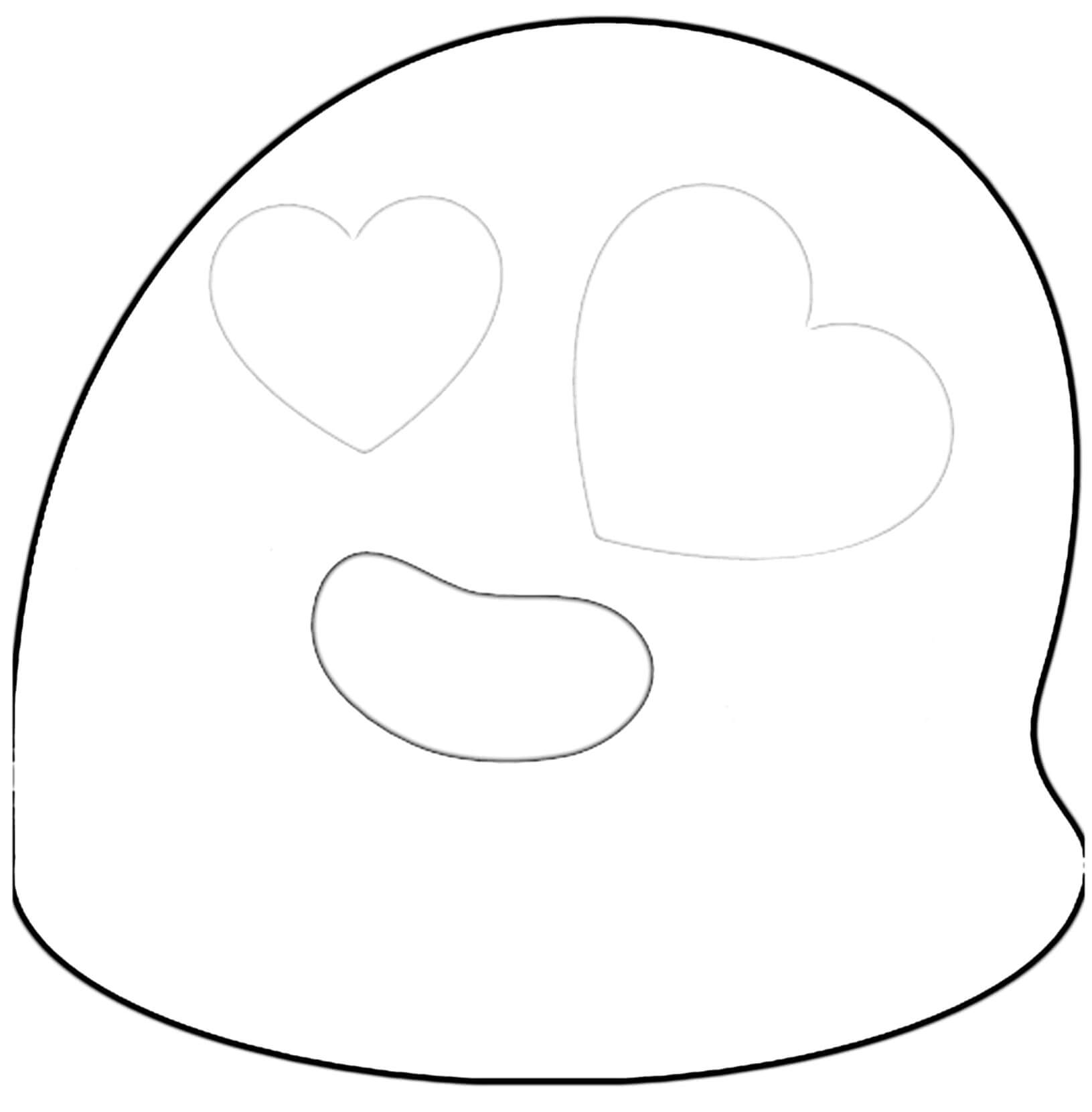 Google Emoji Hearts Coloring Page