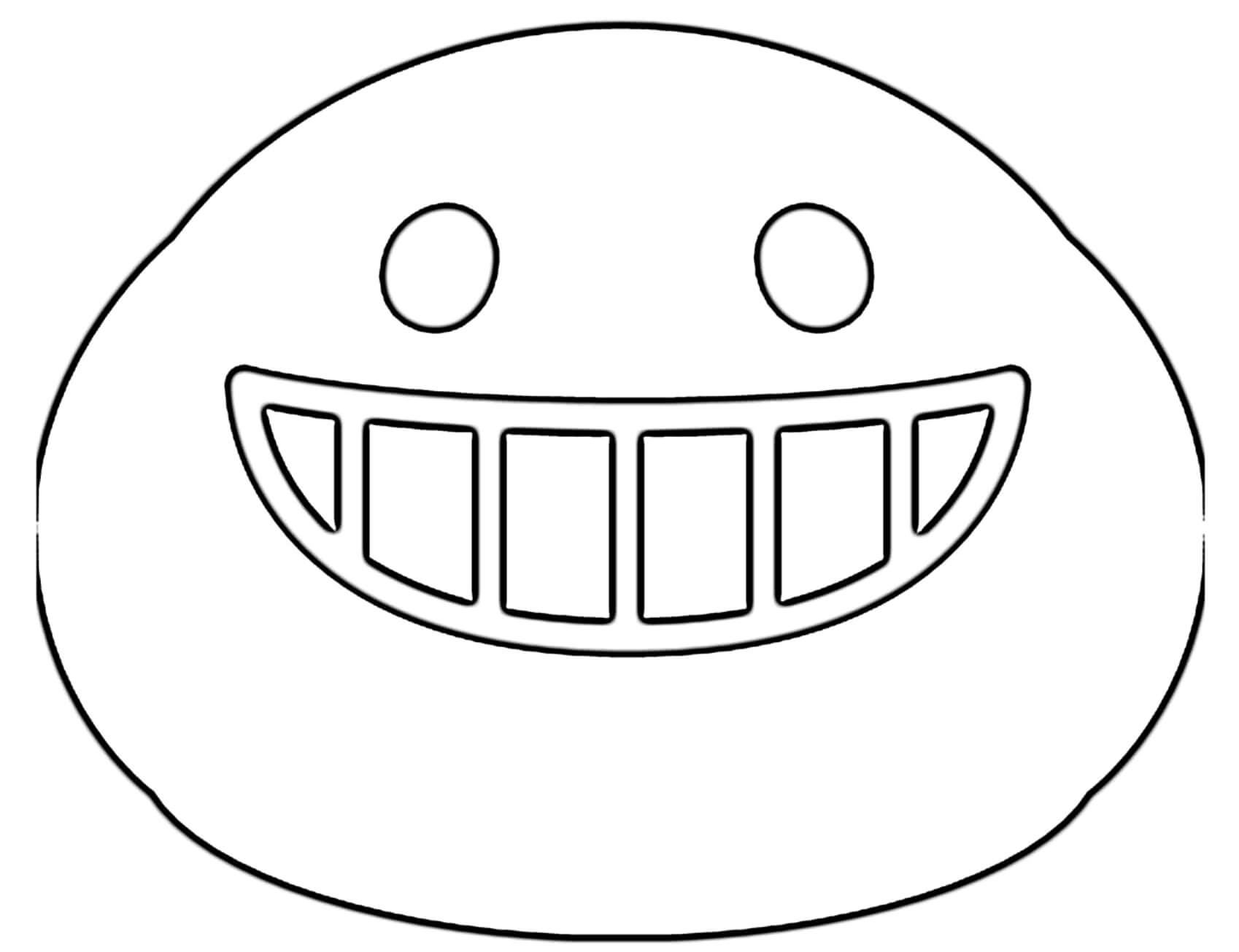 Google Emoji Smiling Teeth Coloring Page