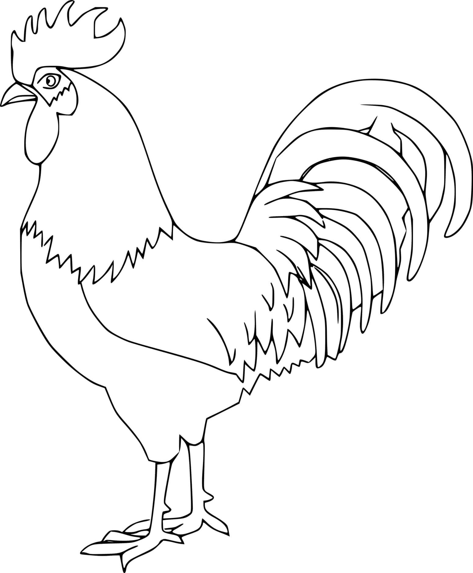Gorgeous Rooster Coloring Page