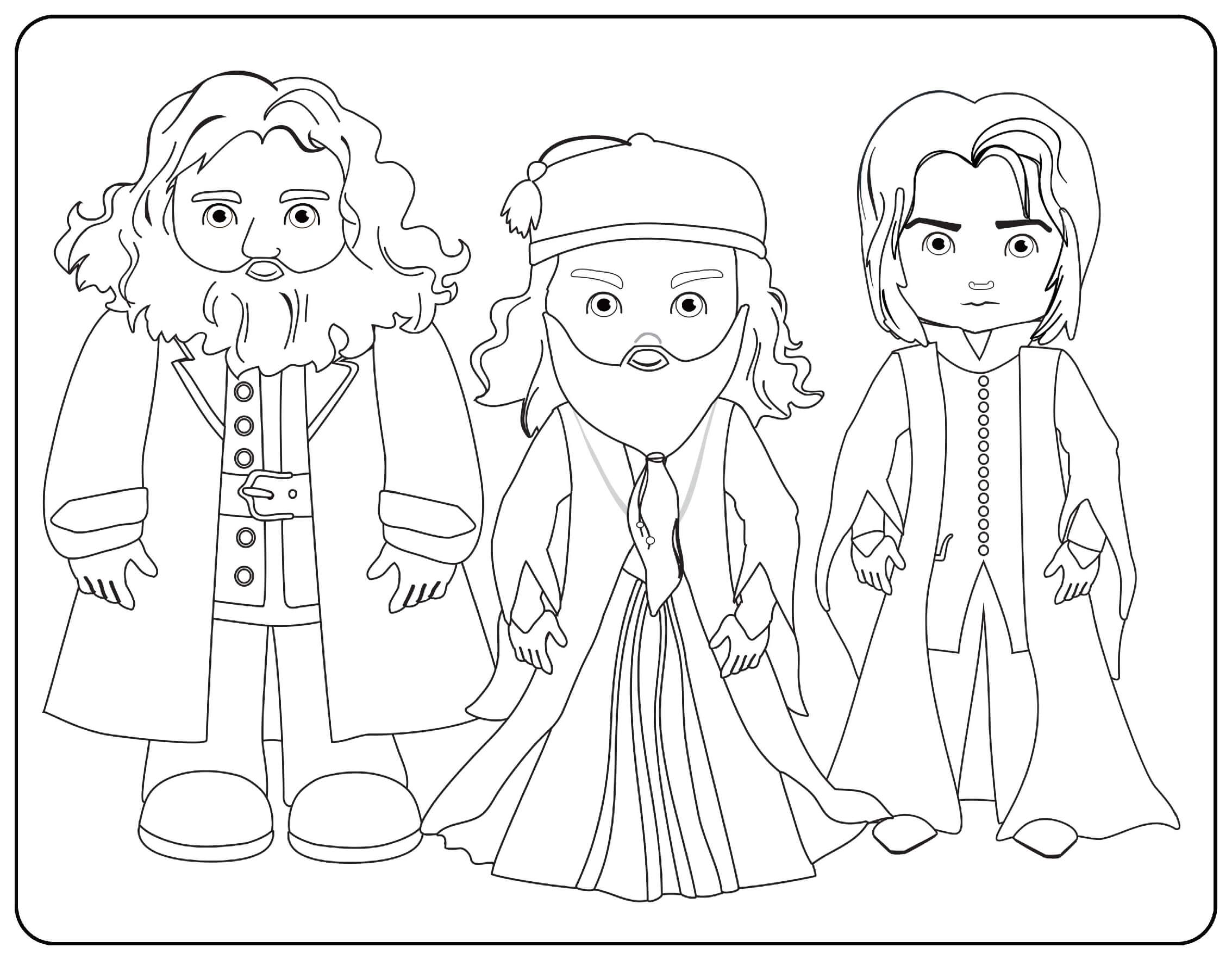 Hagrid Dumbledore And Snape Coloring Page