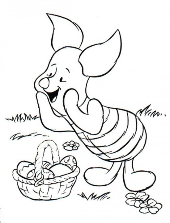 Happy Easter With Disney For Kids Picture Coloring Page