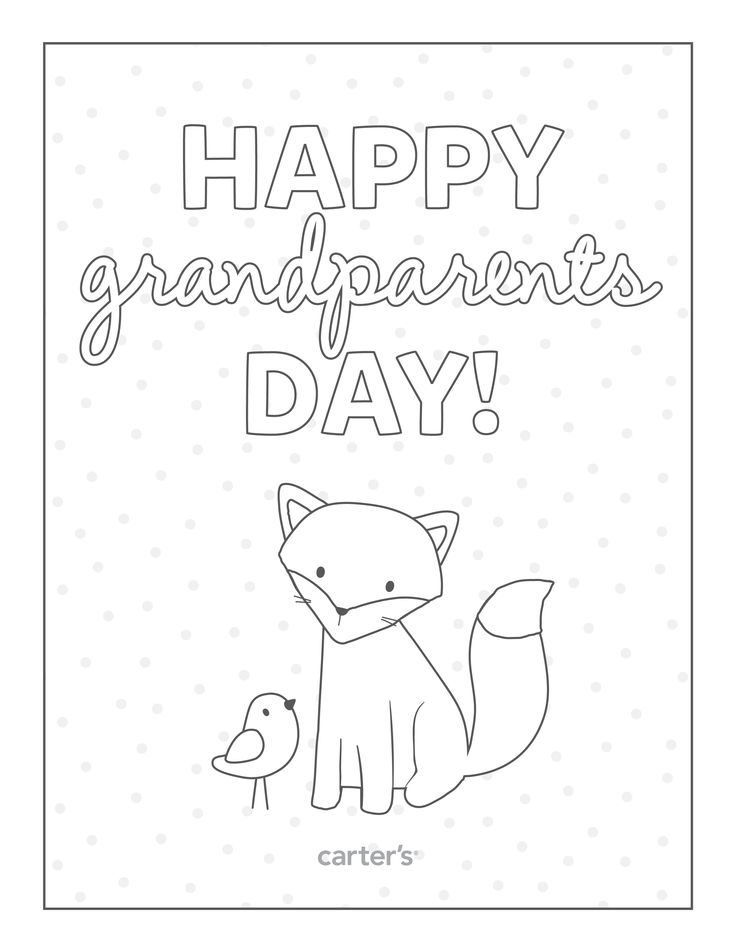 Happy Grandparents Day Card To Color