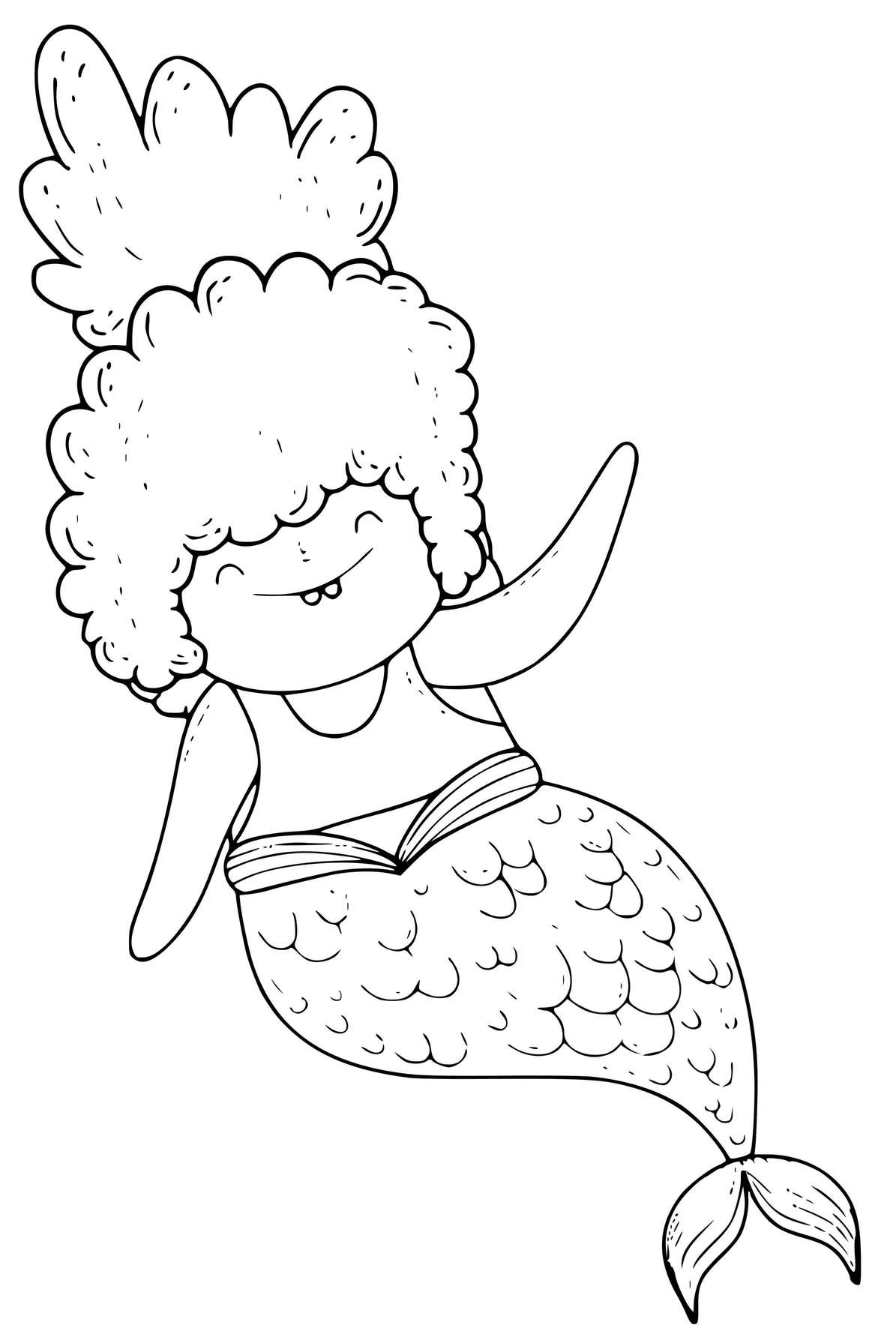 Happy Mermaid With Nice Hair