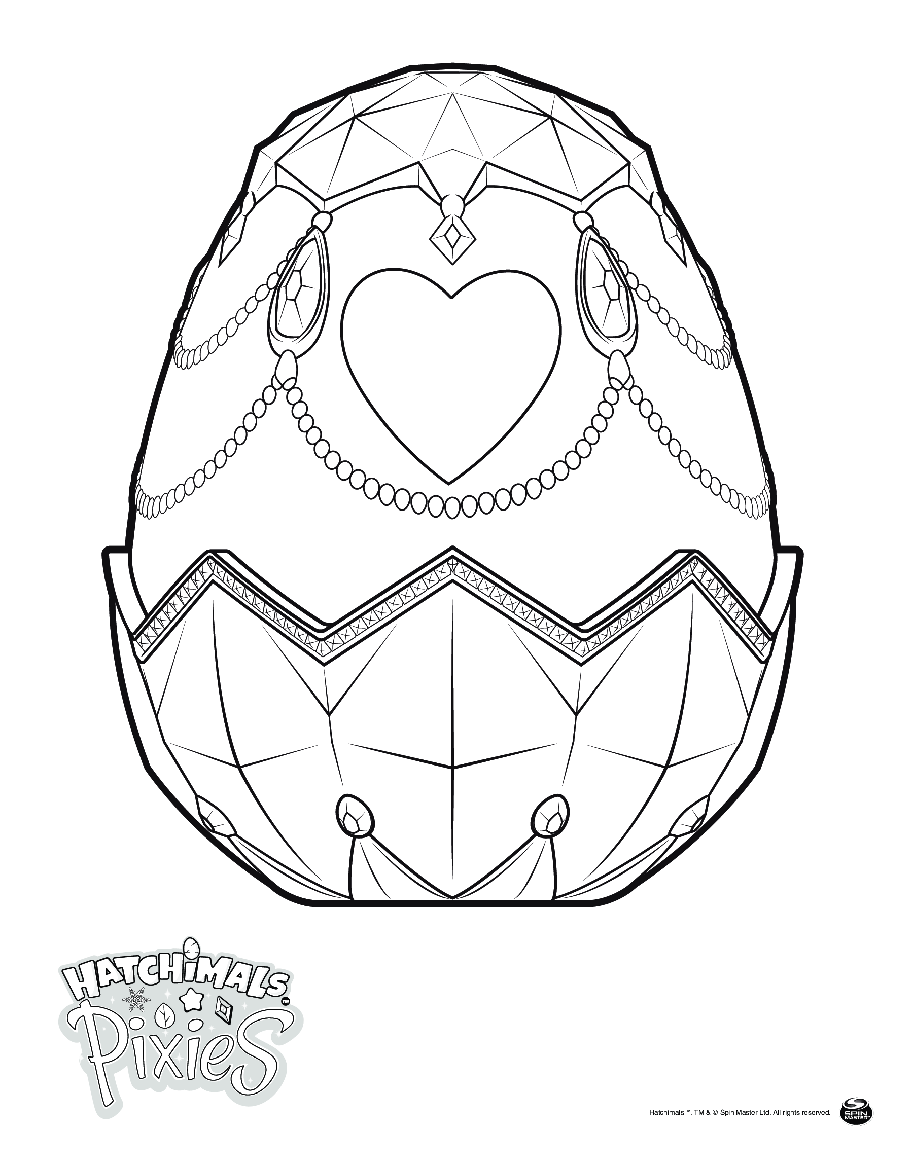 Hatchimals Pixies Egg Coloring Page