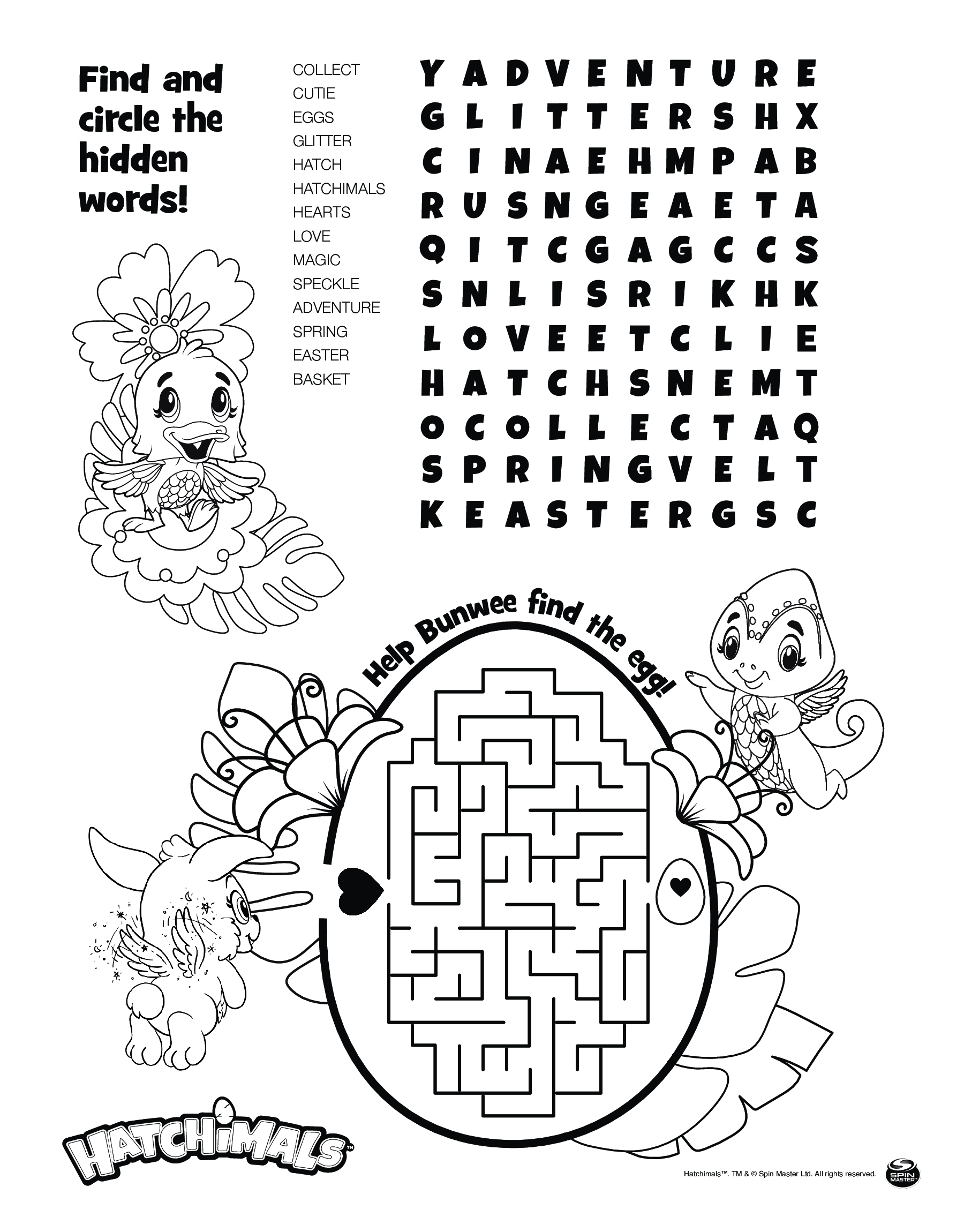 Hatchimals Puzzle Sheet Coloring Page