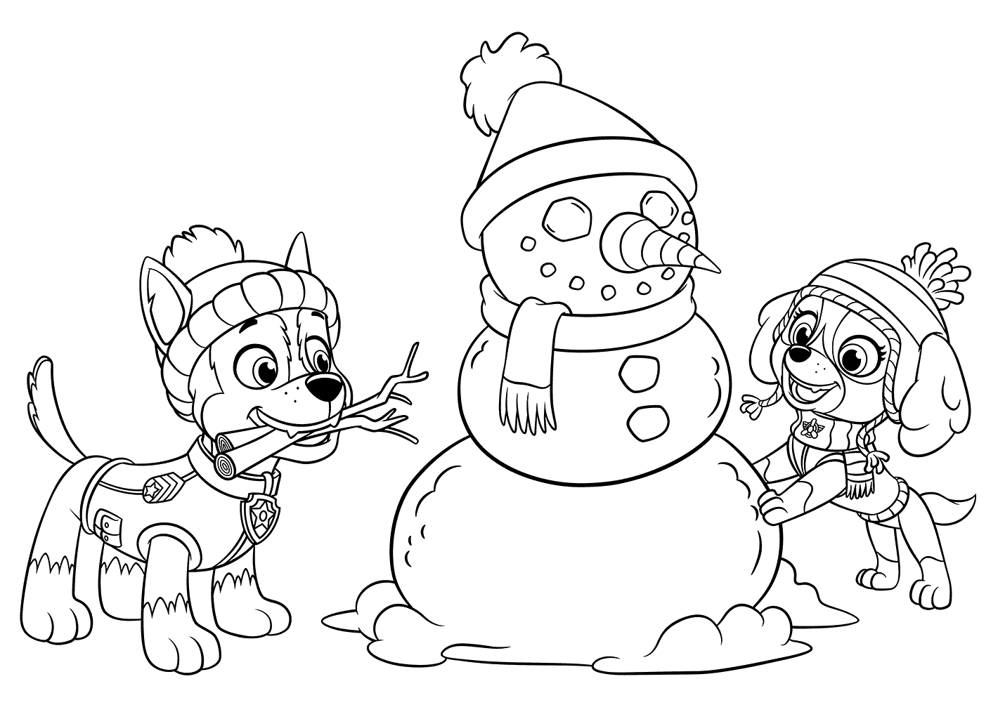Holidays With The PAW Patrol Pups Coloring Page