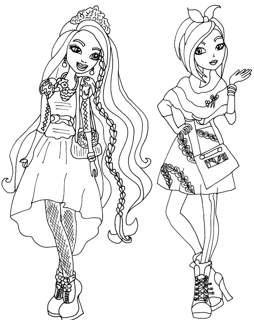 Holly And Poppy O Hair Ever After High Coloring Page