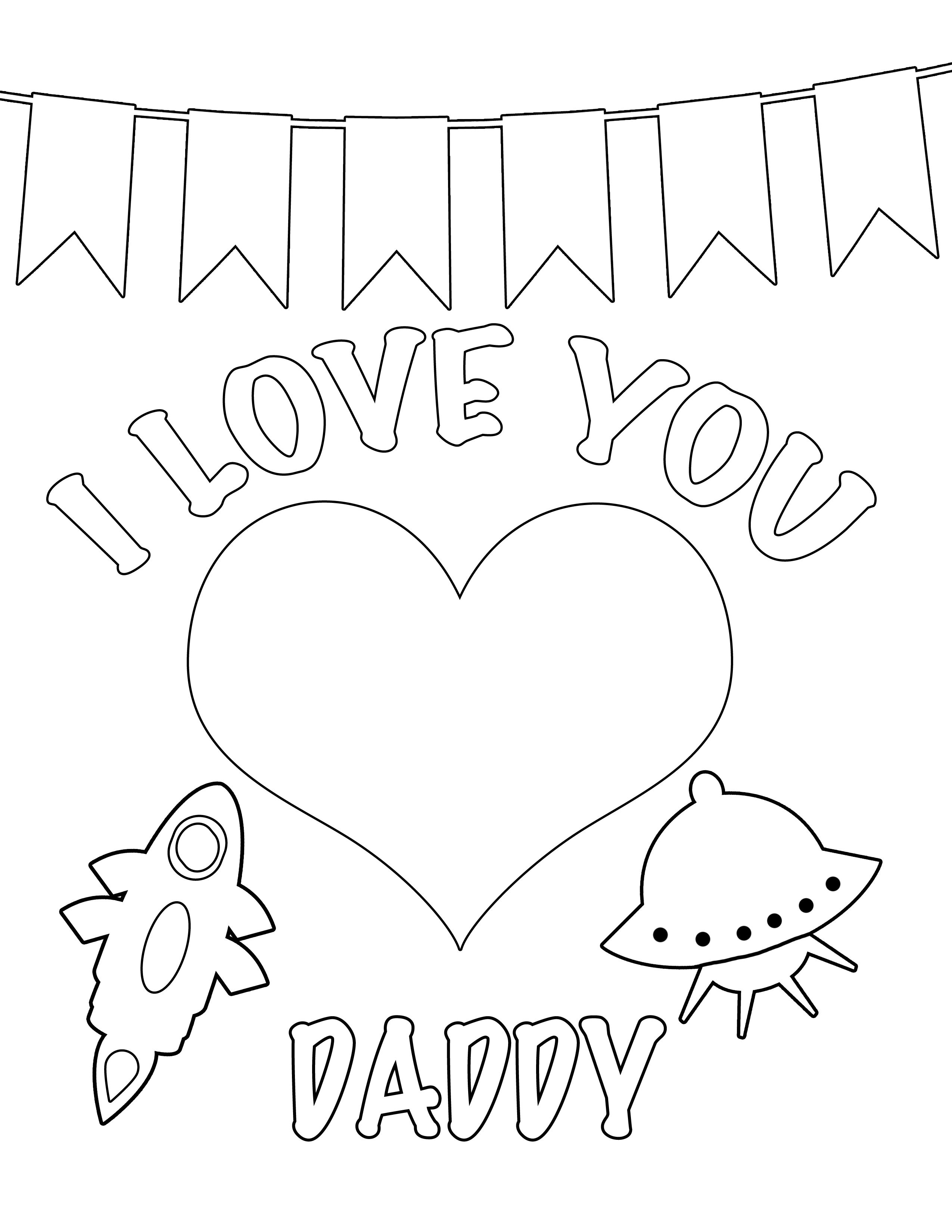 I Love You Daddy Coloring Page
