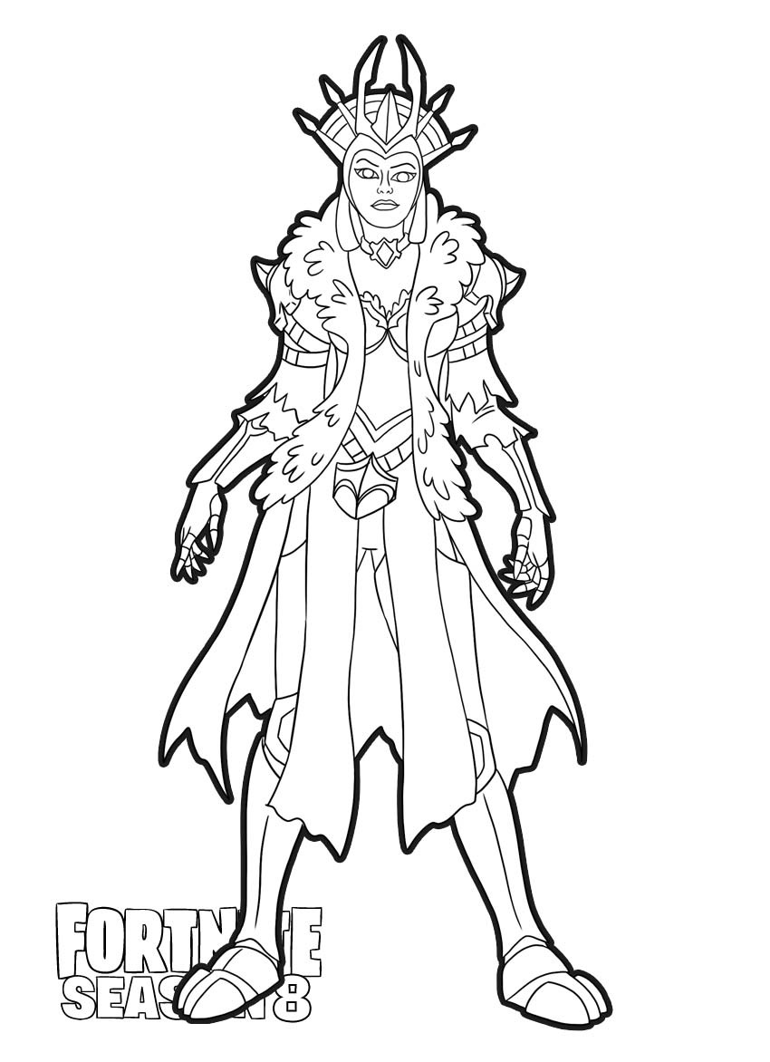 Ice Queen From Fortnite Season 8 Coloring Page