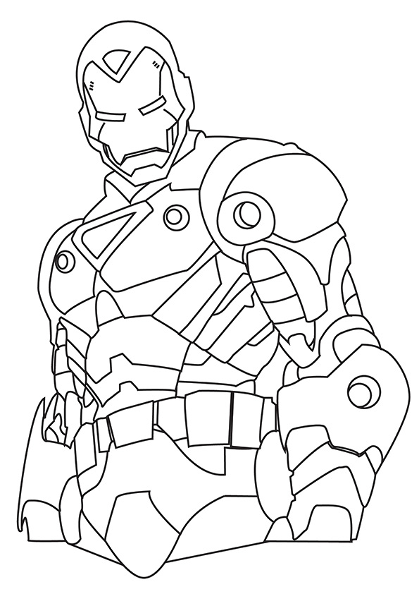 Iron Man A4 Avengers Marvel Coloring Page