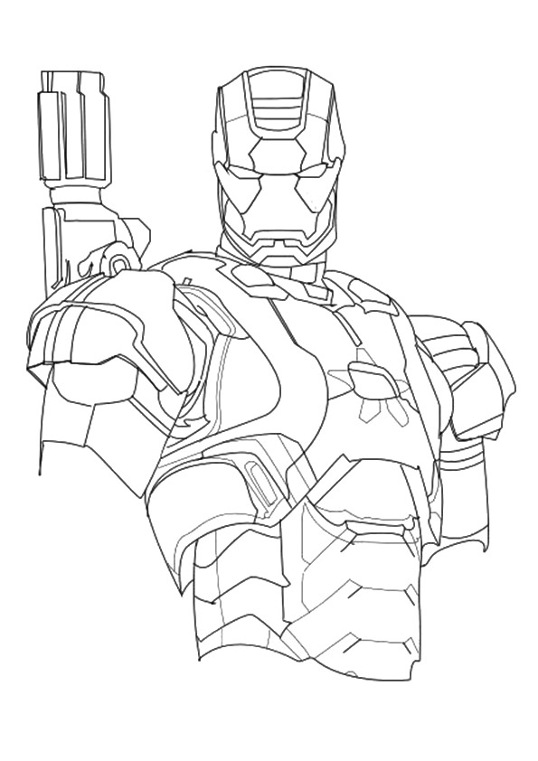 Iron Patriot A4 Avengers Marvel Coloring Page