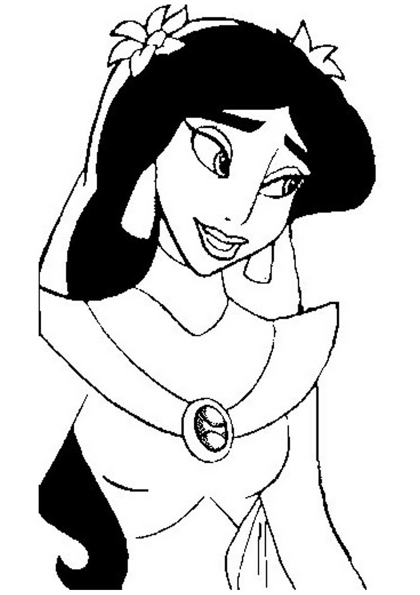 Jasmine With Veil Disney Sc769 Coloring Page