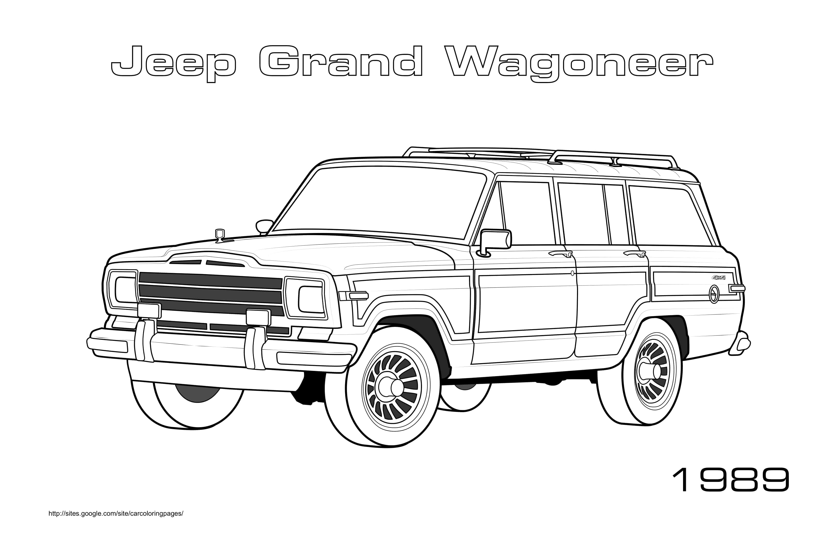 Jeep Grand Wagoneer 1989 Coloring Page