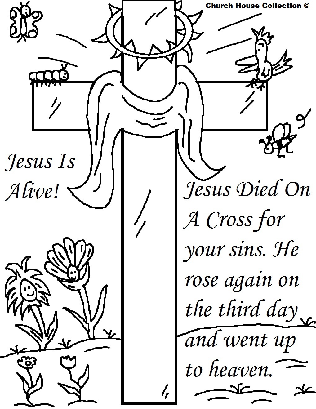 Jesus Easter Resurrection Coloring Page