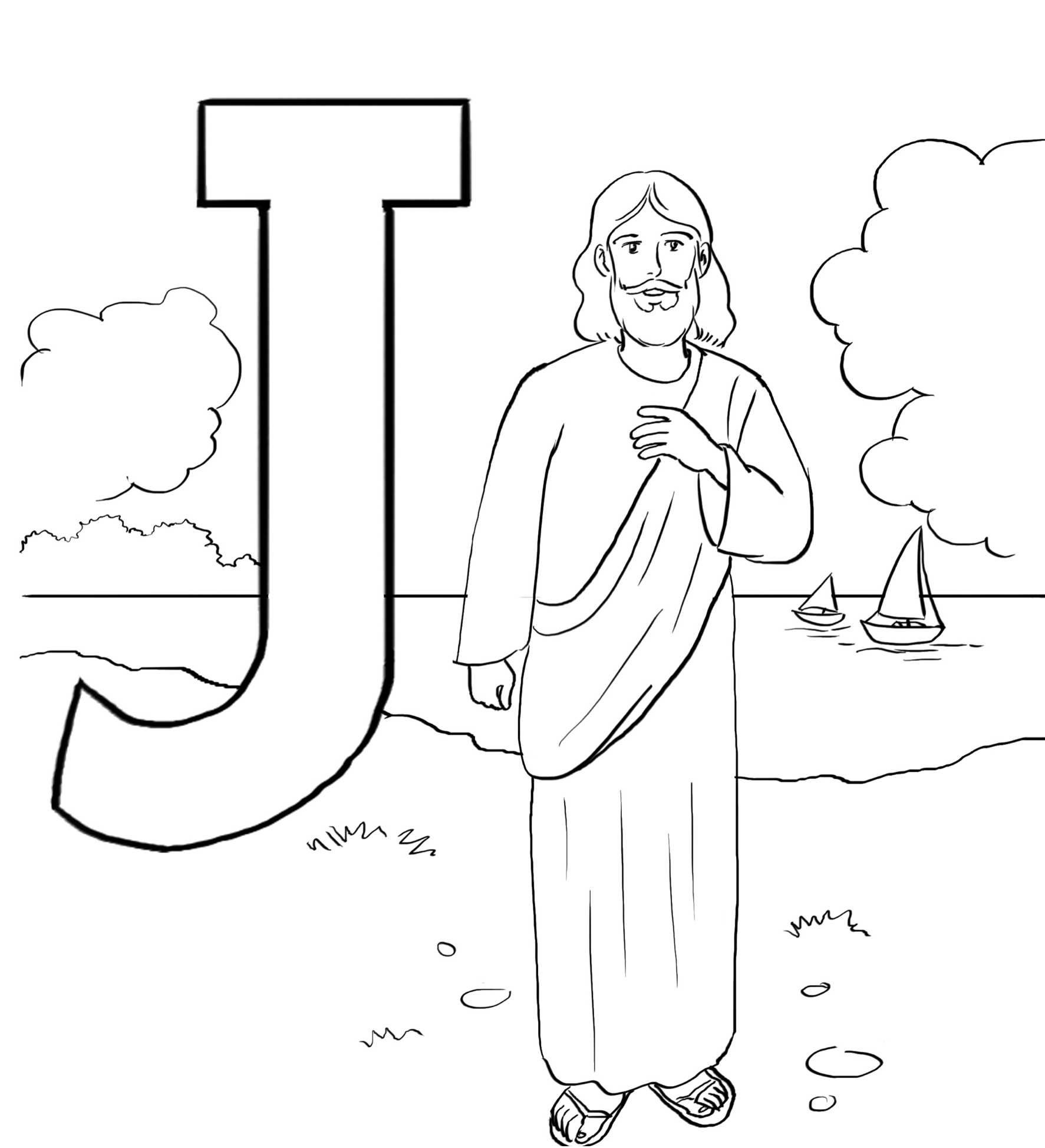 Jesus Christ Letter J Alphabet