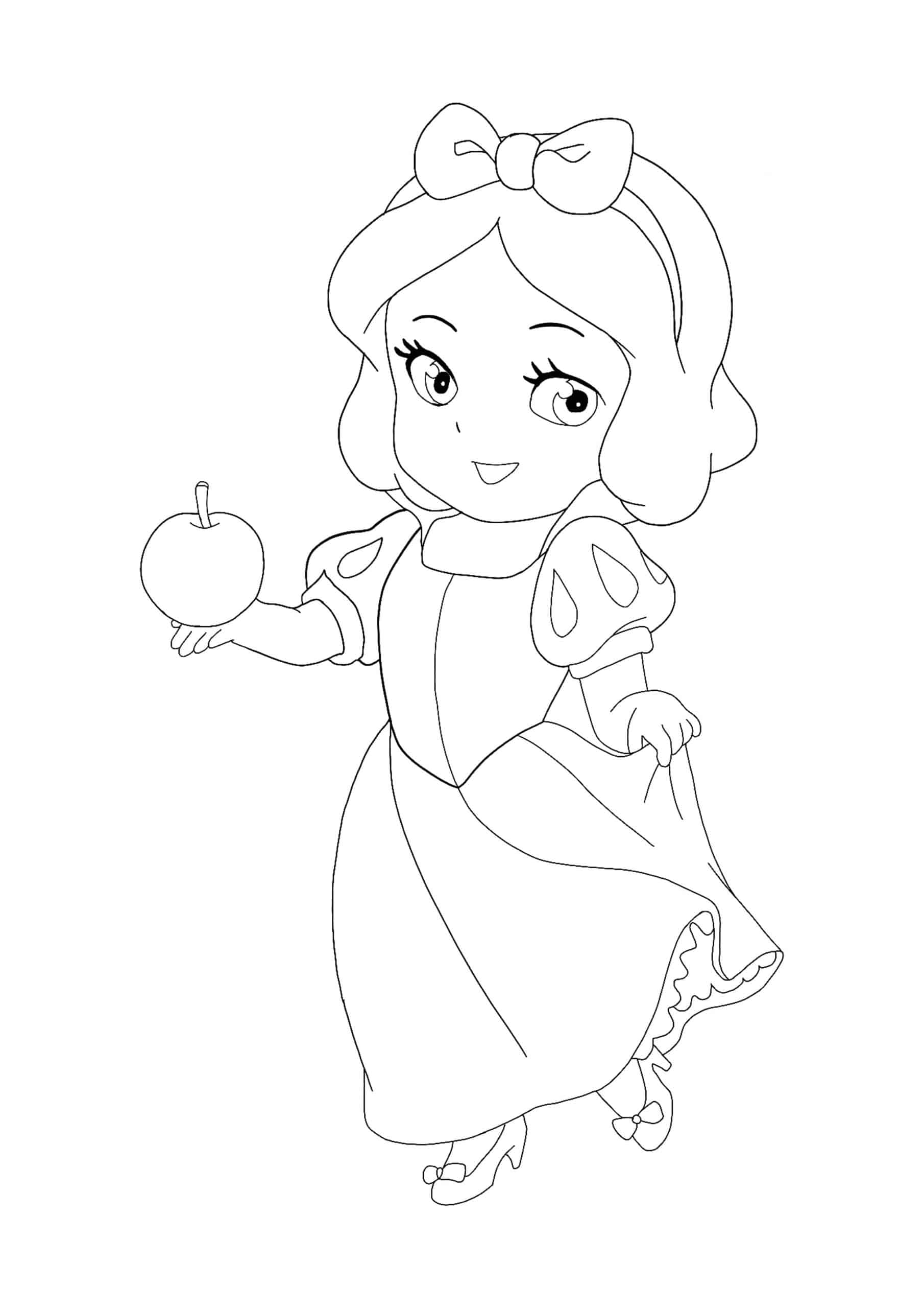 Kawaii Disney Princess Snow White Coloring Page