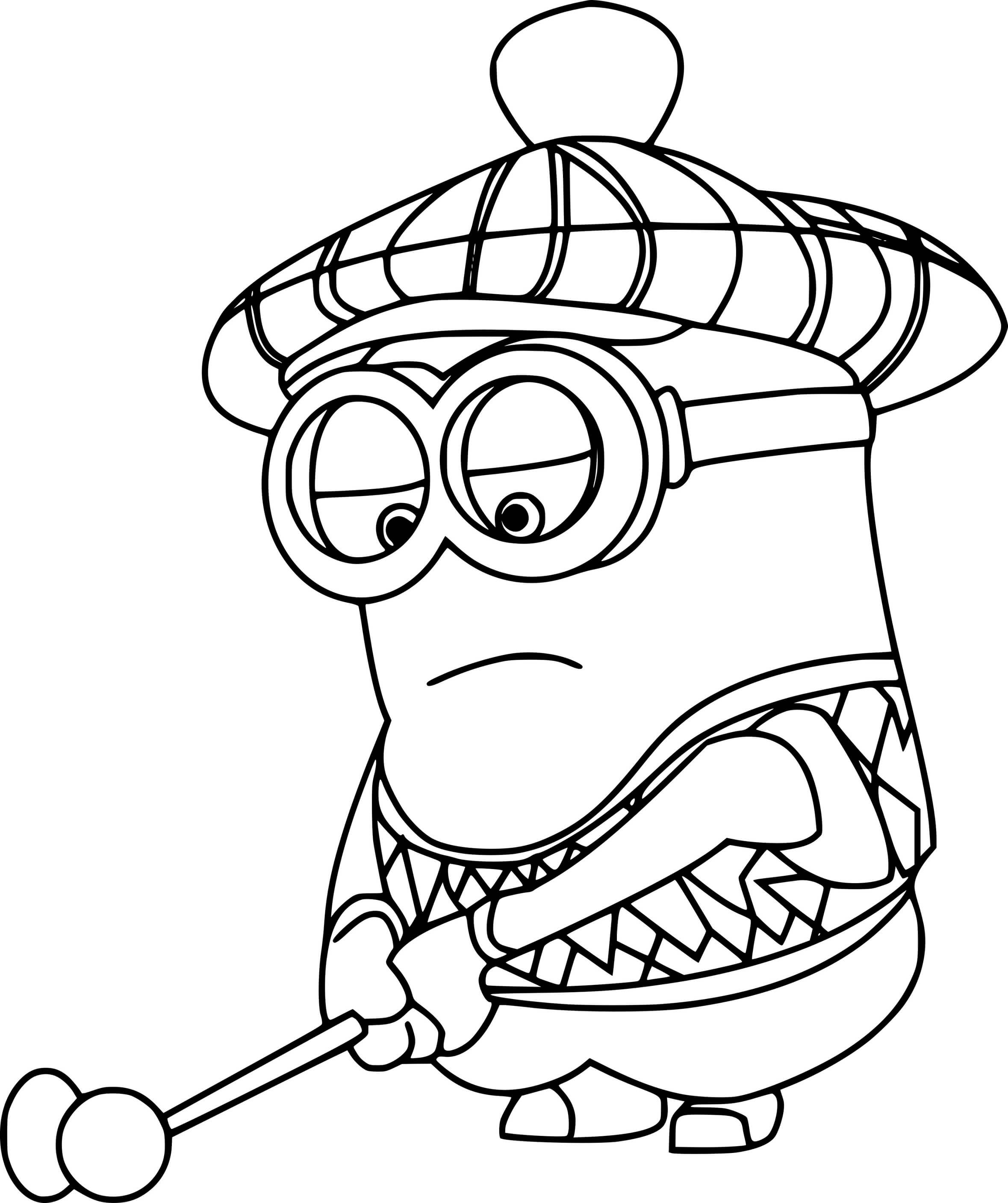 Kevin Playing Golf Coloring Page