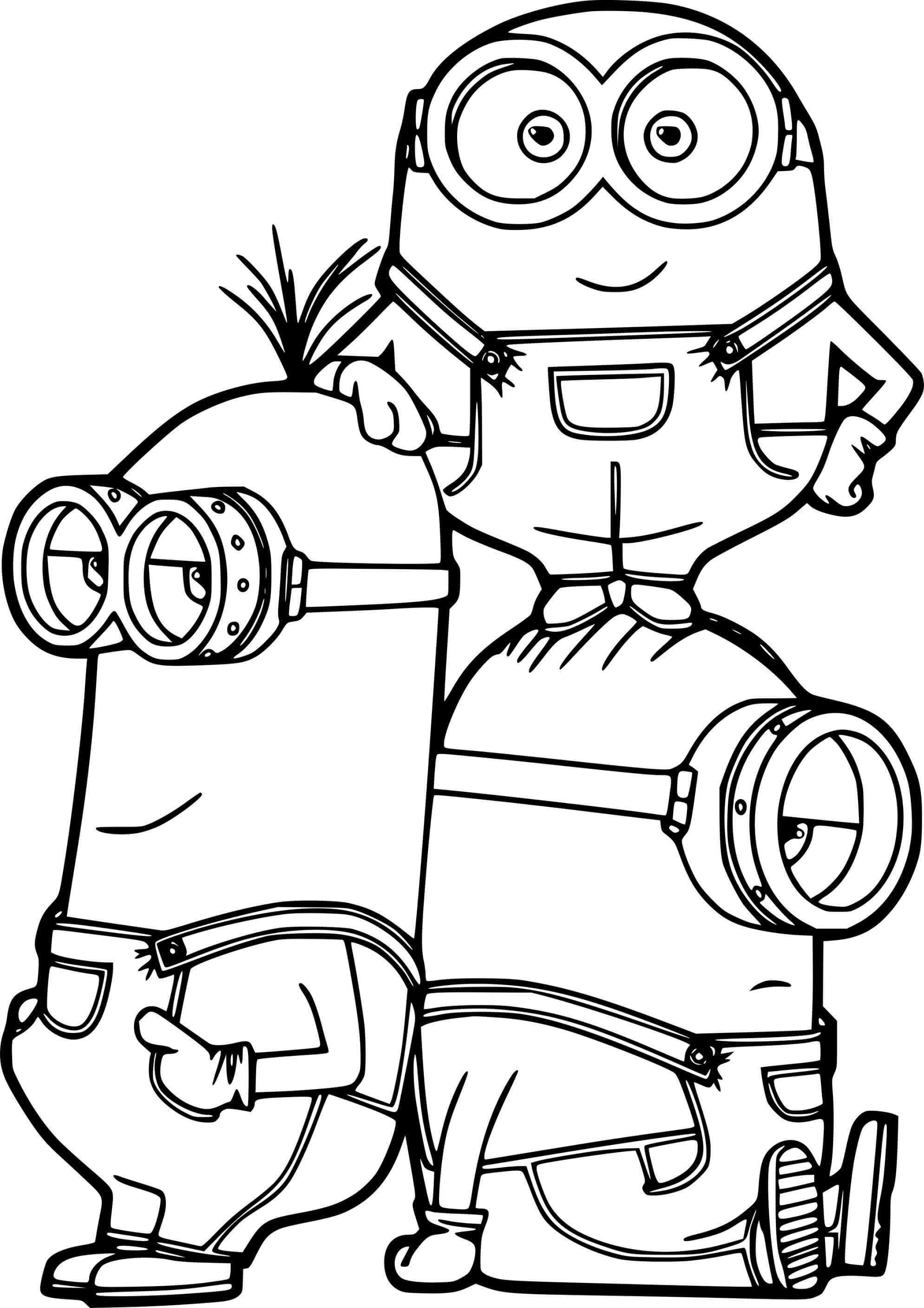 Kevin And Bob With Stuart Coloring Page