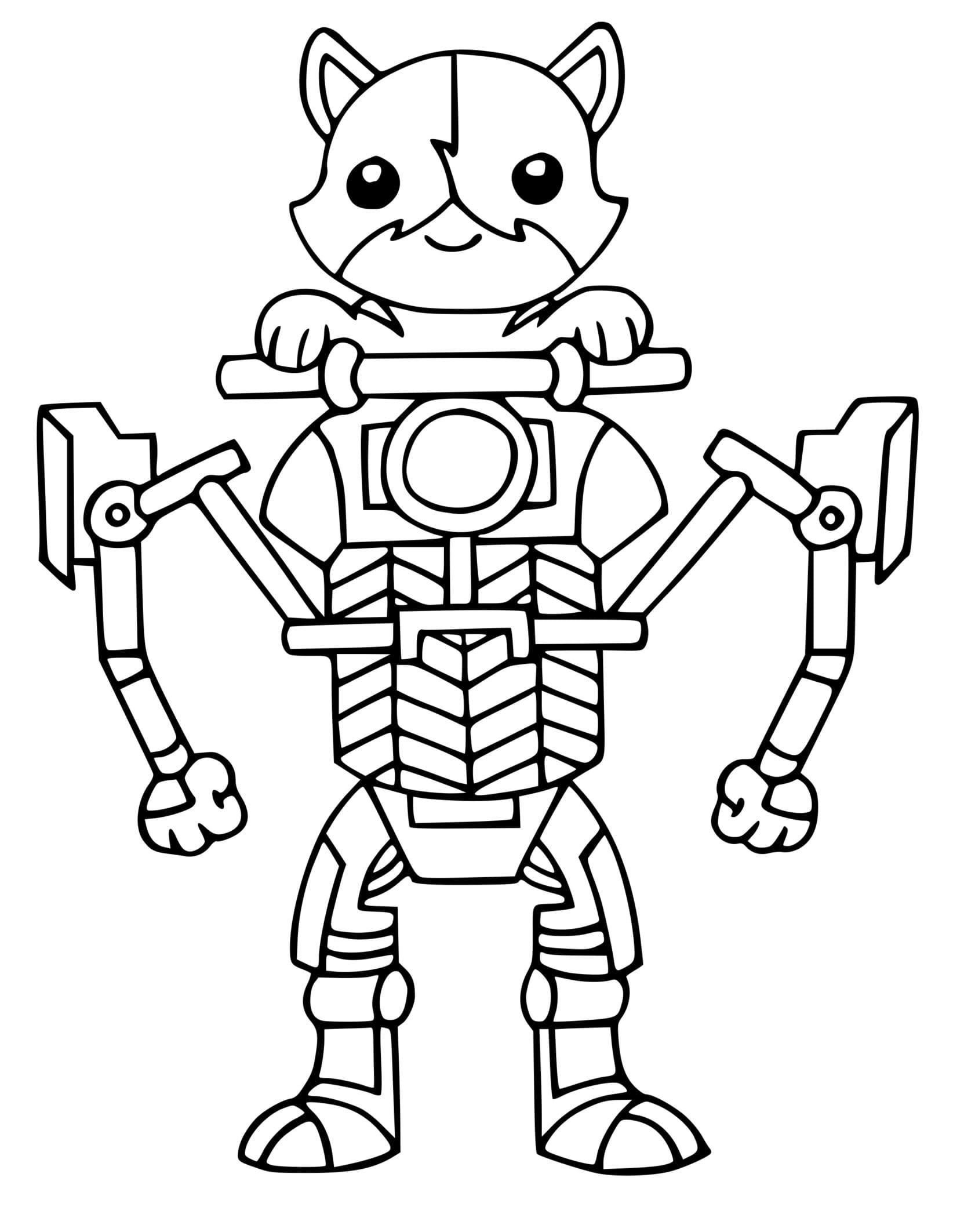 Kit Cat Fortnite Coloring Page