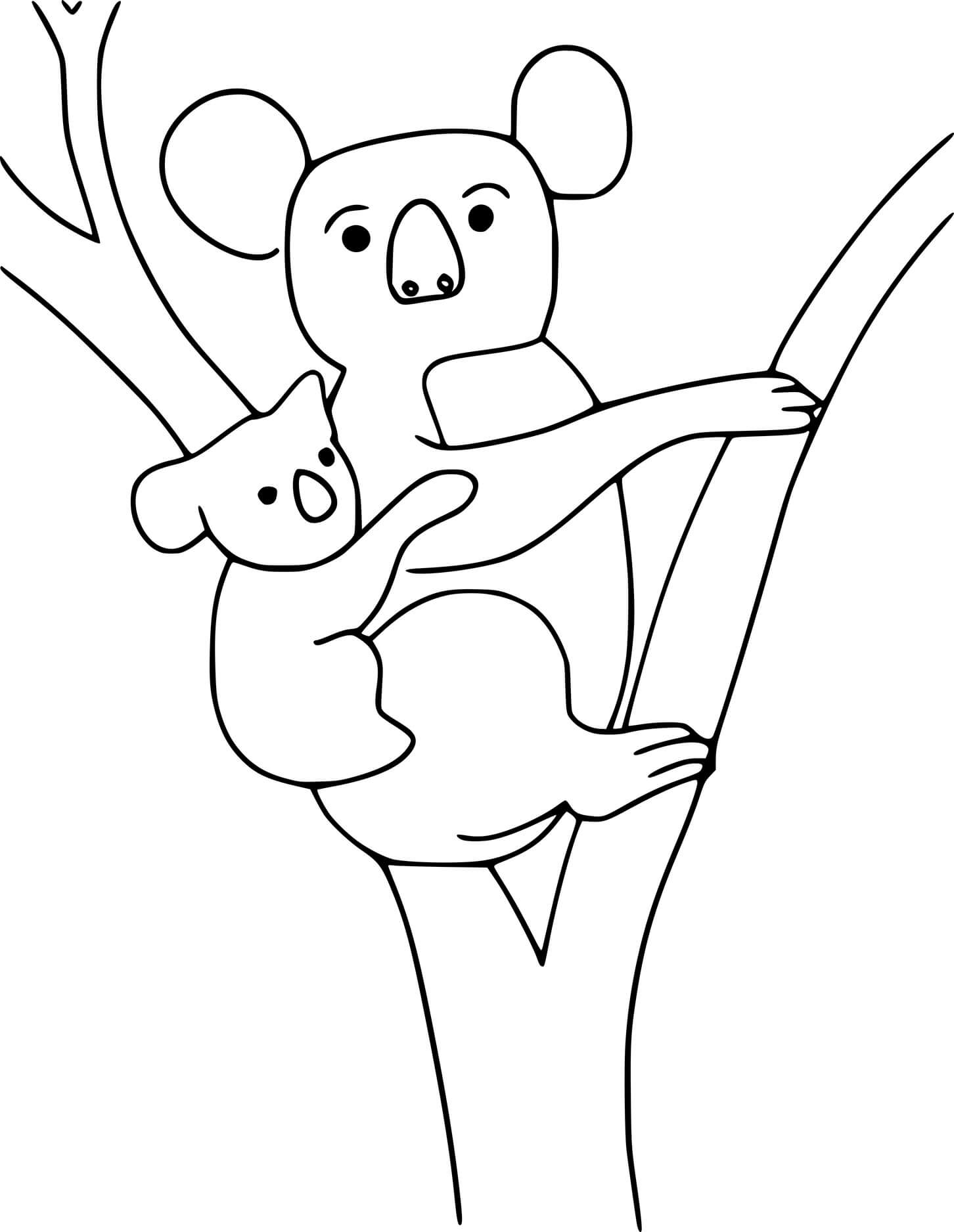 Koala And Baby On The Tree