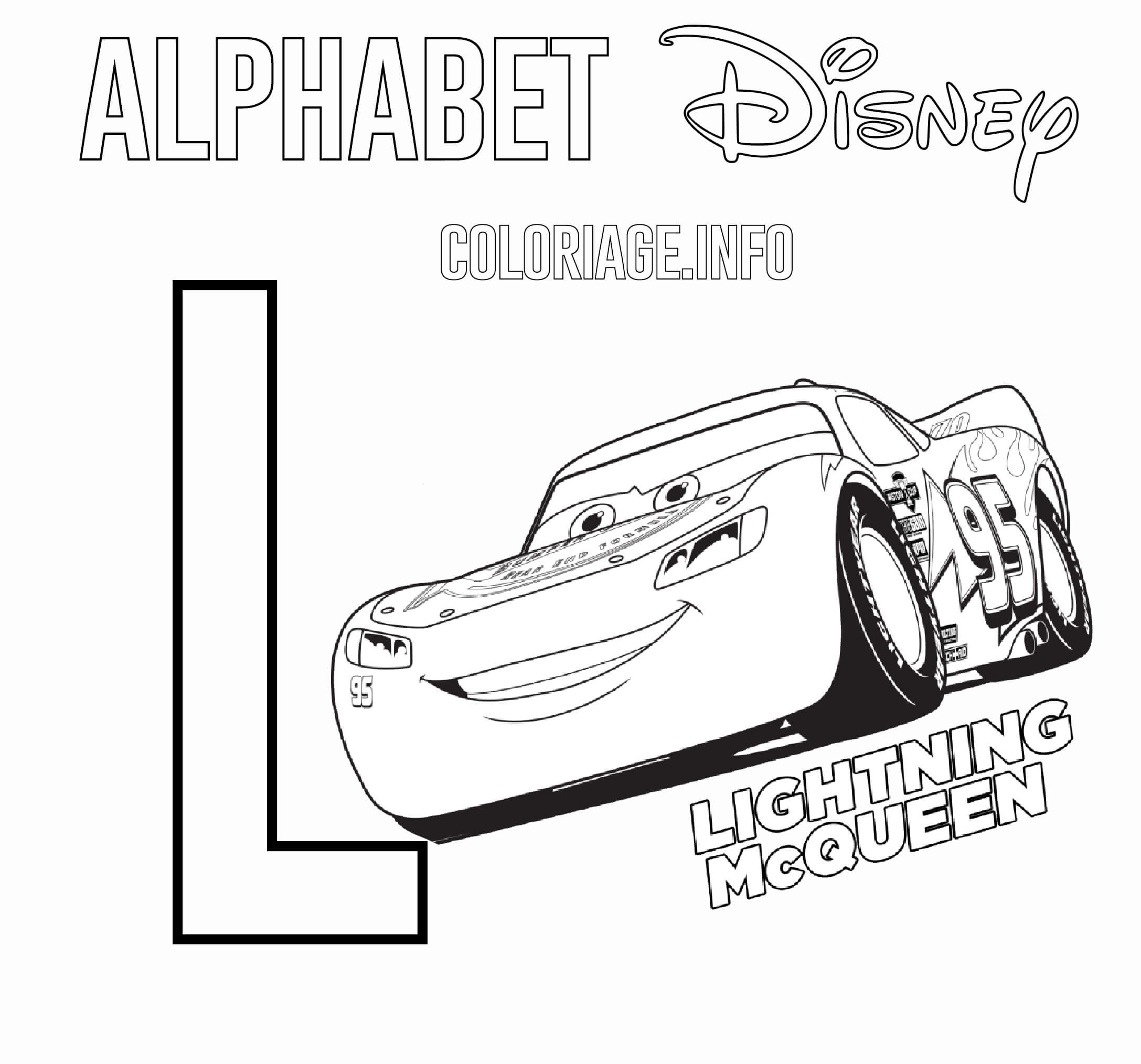 L For Lightning McQueen From Cars Disney