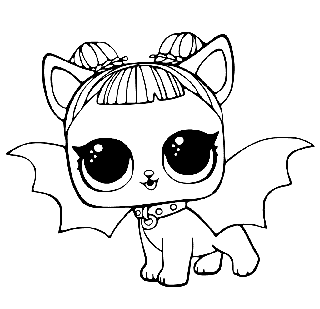 LOL Pets Coloring Pages Cute Midnight Pup With Devil Wings