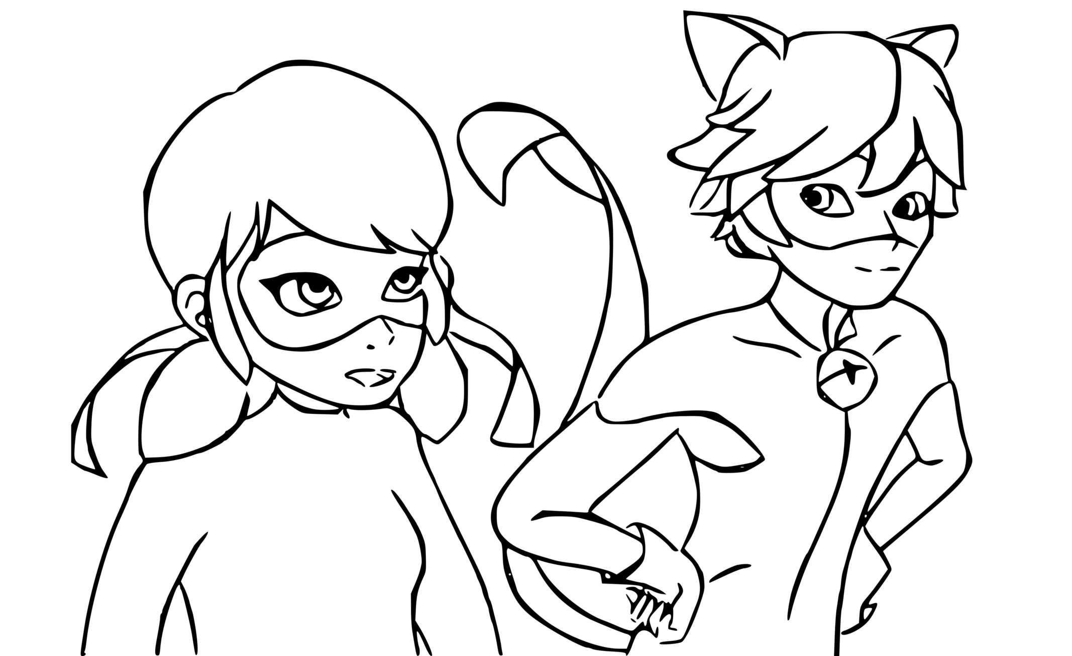 Ladybug And Cat Noirs Coloring Page