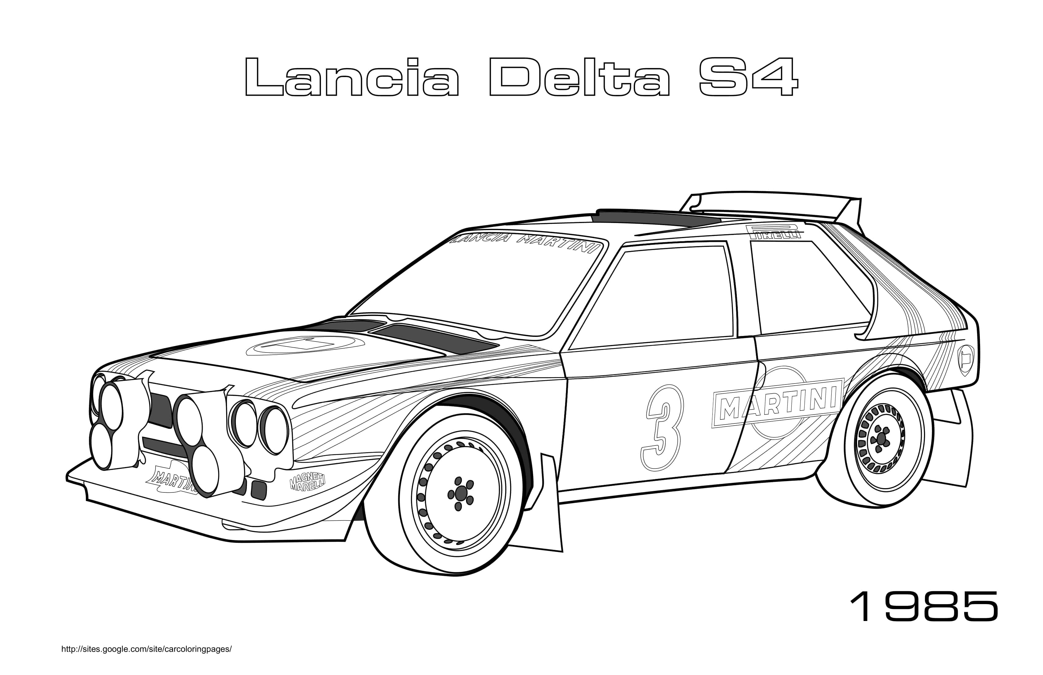 Lancia Delta S4 1985 Coloring Page