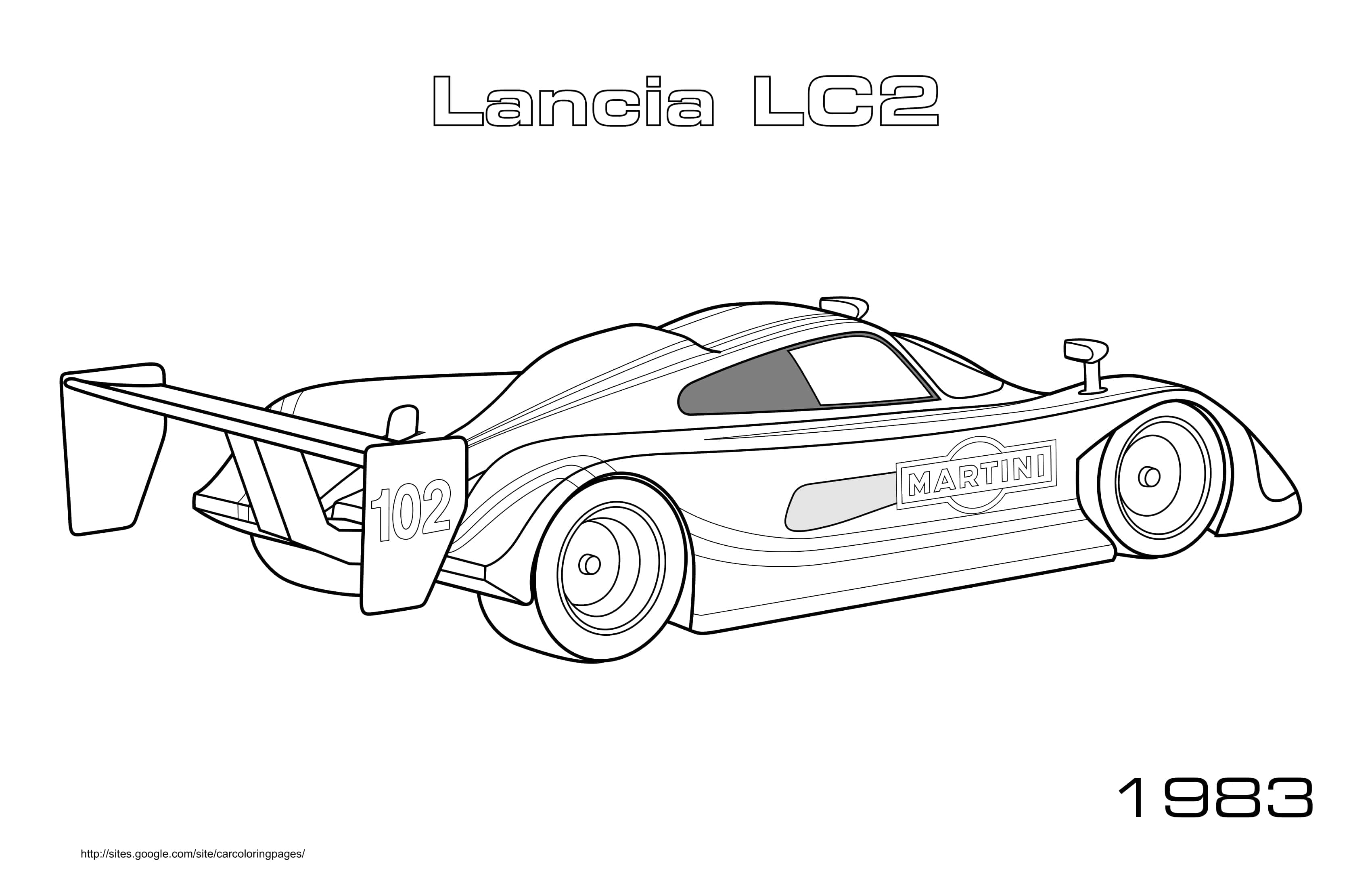 Lancia Lc2 1983 Coloring Page