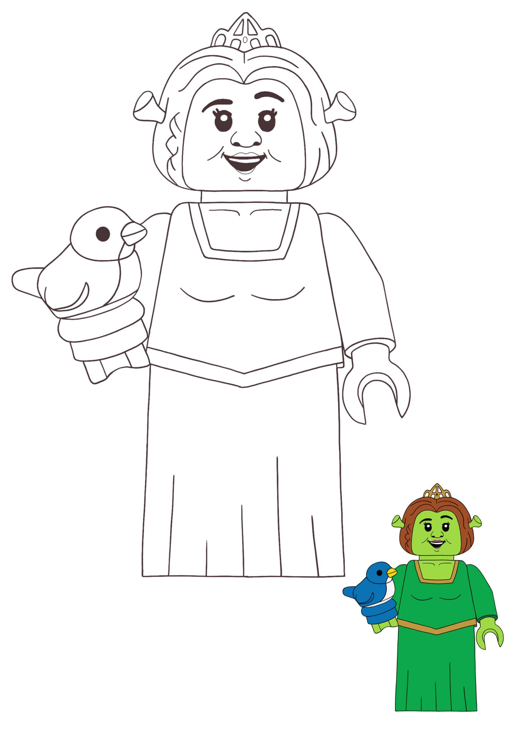Lego Princess Fiona Coloring Page