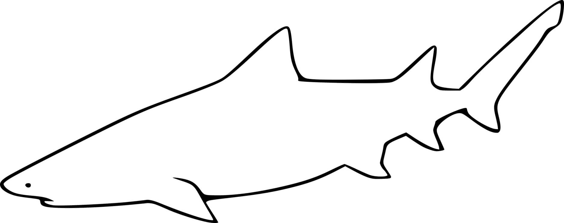 Lemon Shark Outline Coloring Page