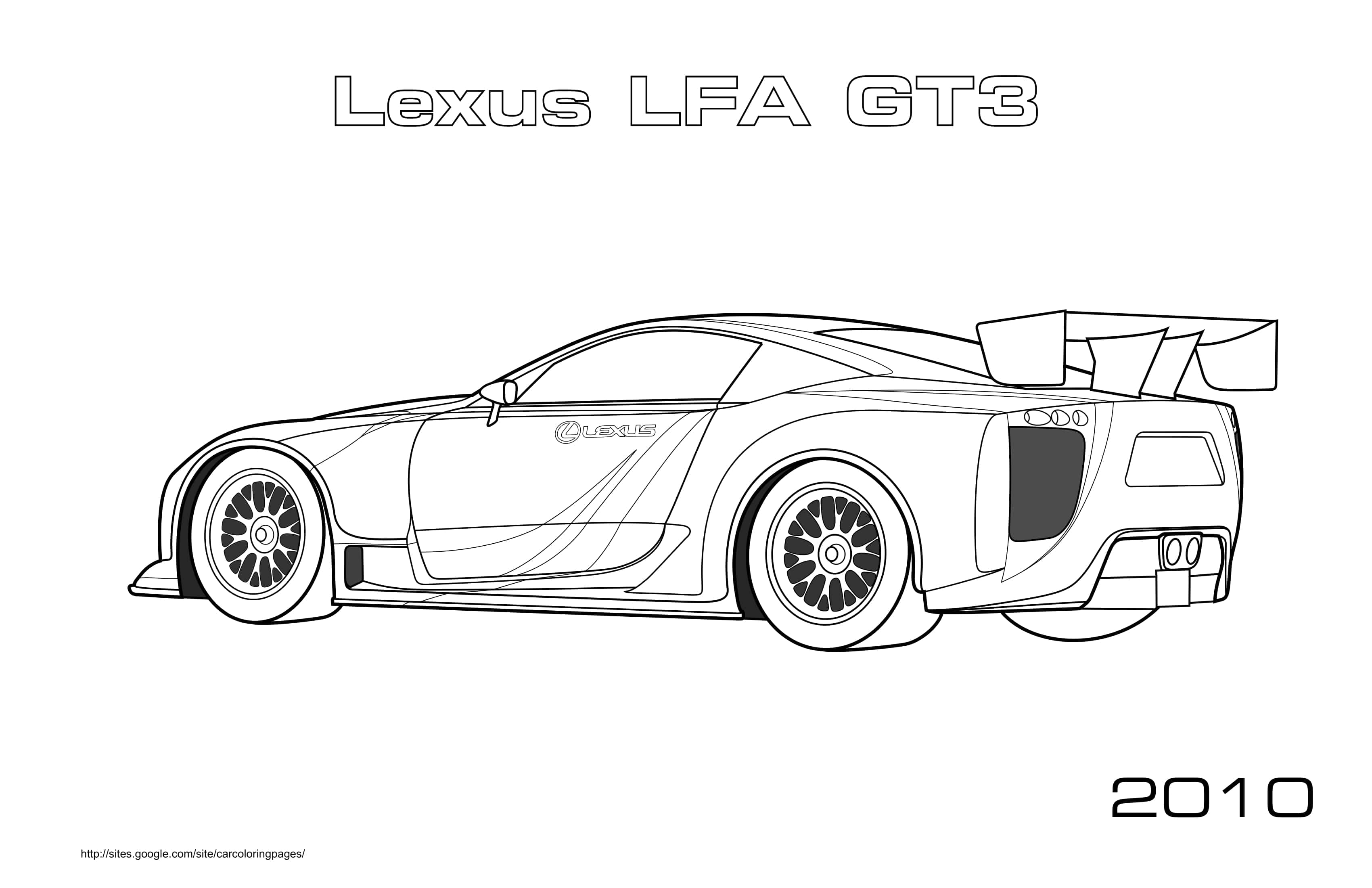 Lexus Lfa Gt3 2010 Coloring Page