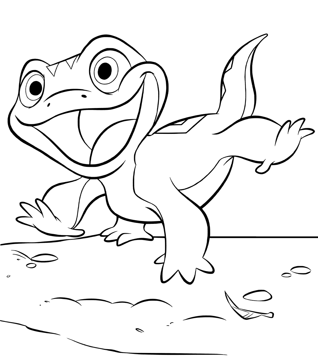 Lizard Bruni From Frozen 2 Coloring Page