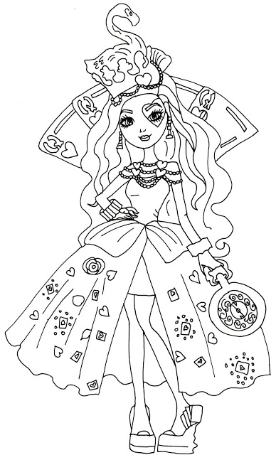 Lizzie Hearts Way Too Wonderland Ever After High Coloring Page