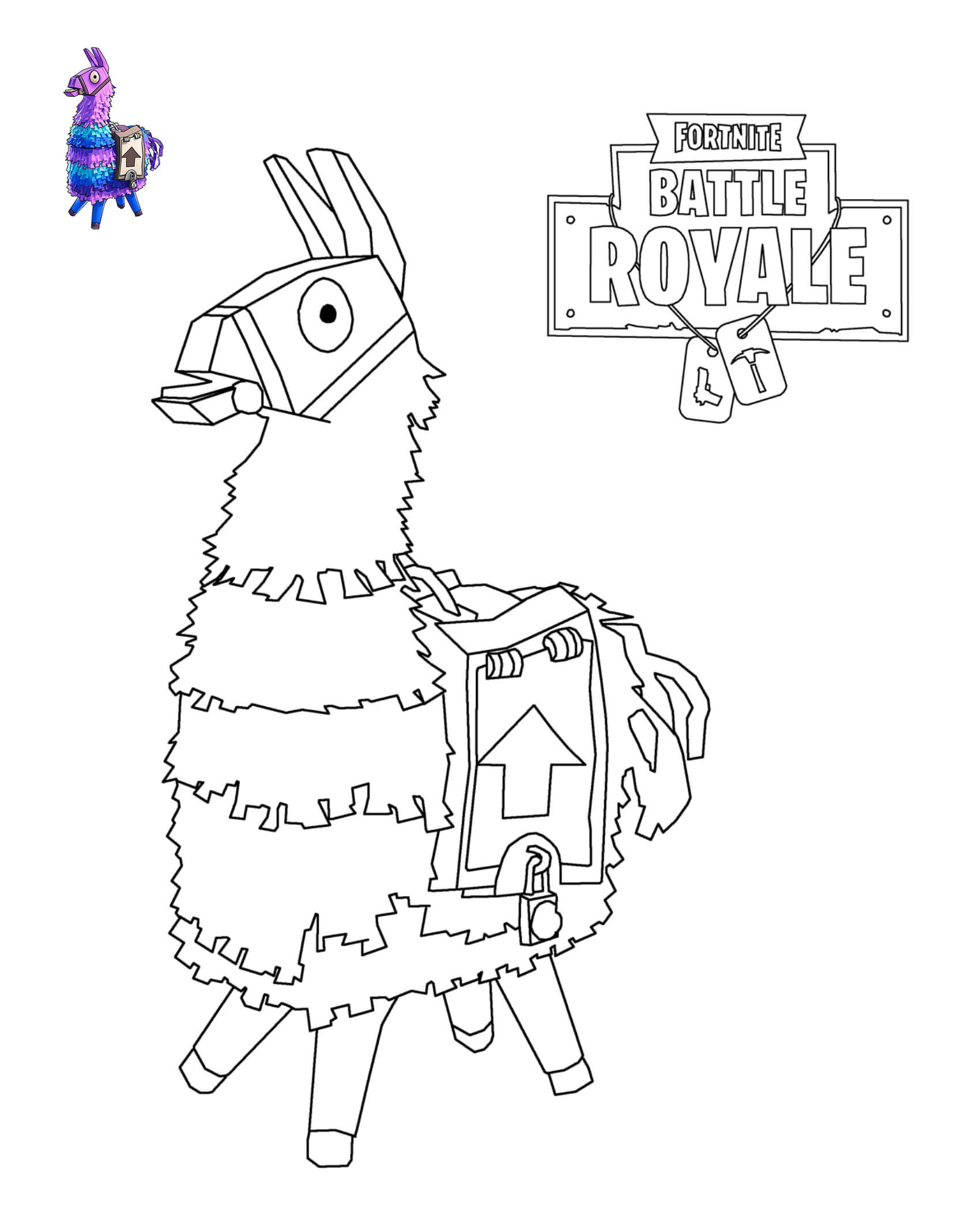 Llama Fortnite Coloring Page